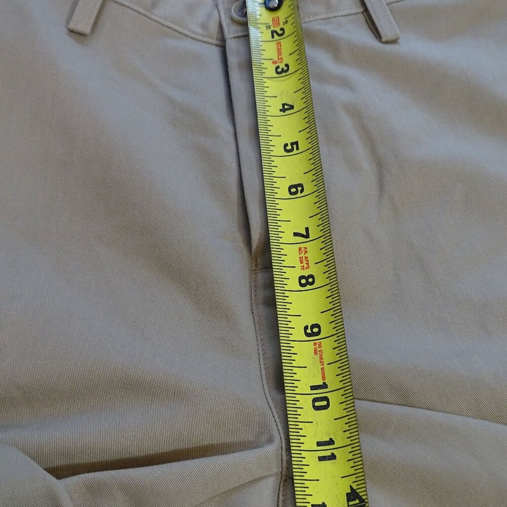 Lands End Men Khaki Flat Front Traditional Fit Chino Pants Size 34 Uniform Work - Picture 12 of 15